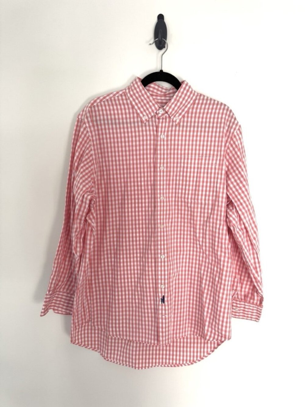 johnnie-O Mens XL Coral Gingham Button Down Shirt Preppy Golf Coastal Classic